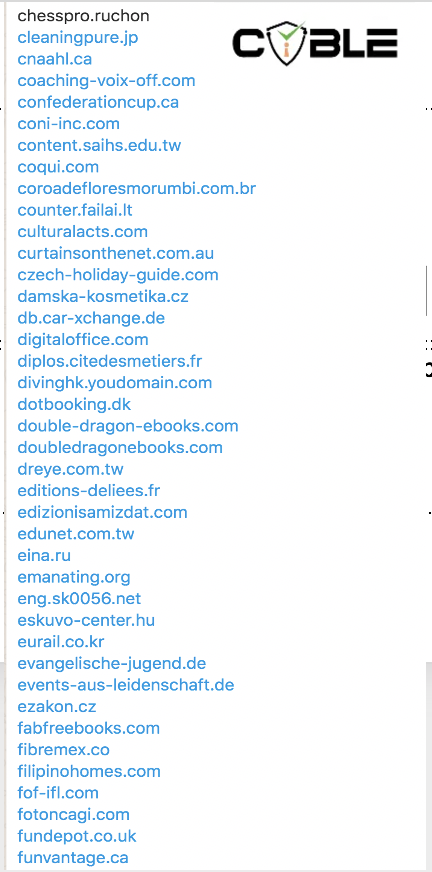 list of domains being breached