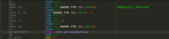 Persian RAT Creating Mutex