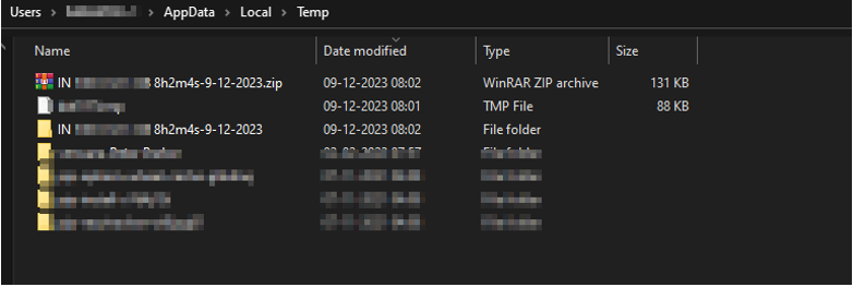 Stealer creates an archive for exfiltration