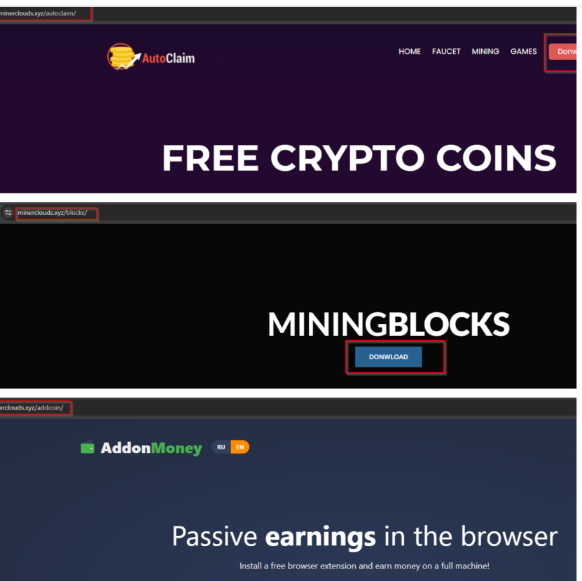Figure 4 – Several phishing sites hosted on single domain