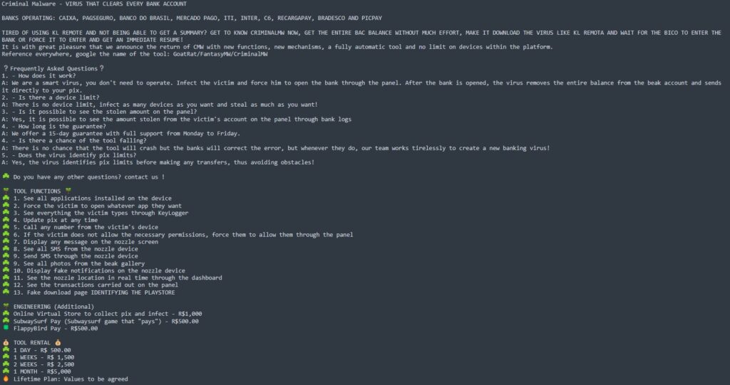 The Fate of the CriminalMW Group: Endgame or a New Rebranding Journey? 4 Figure 4 – Translated Rental advertisement of CriminalMW