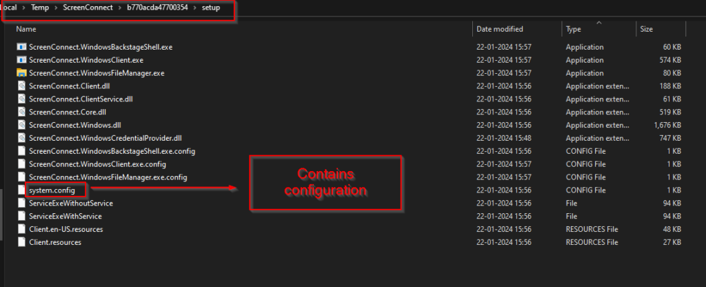 Figure 7 Extracted content of setupmsi file
