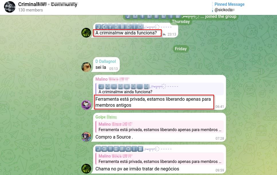 The Fate of the CriminalMW Group: Endgame or a New Rebranding Journey? 7 Figure 7 – Community conversation related to the status of CriminalMW malware