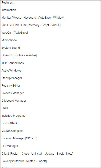 Sneaky XWorm Uses MultiStaged Attack 10 Figure 8 XWorm features