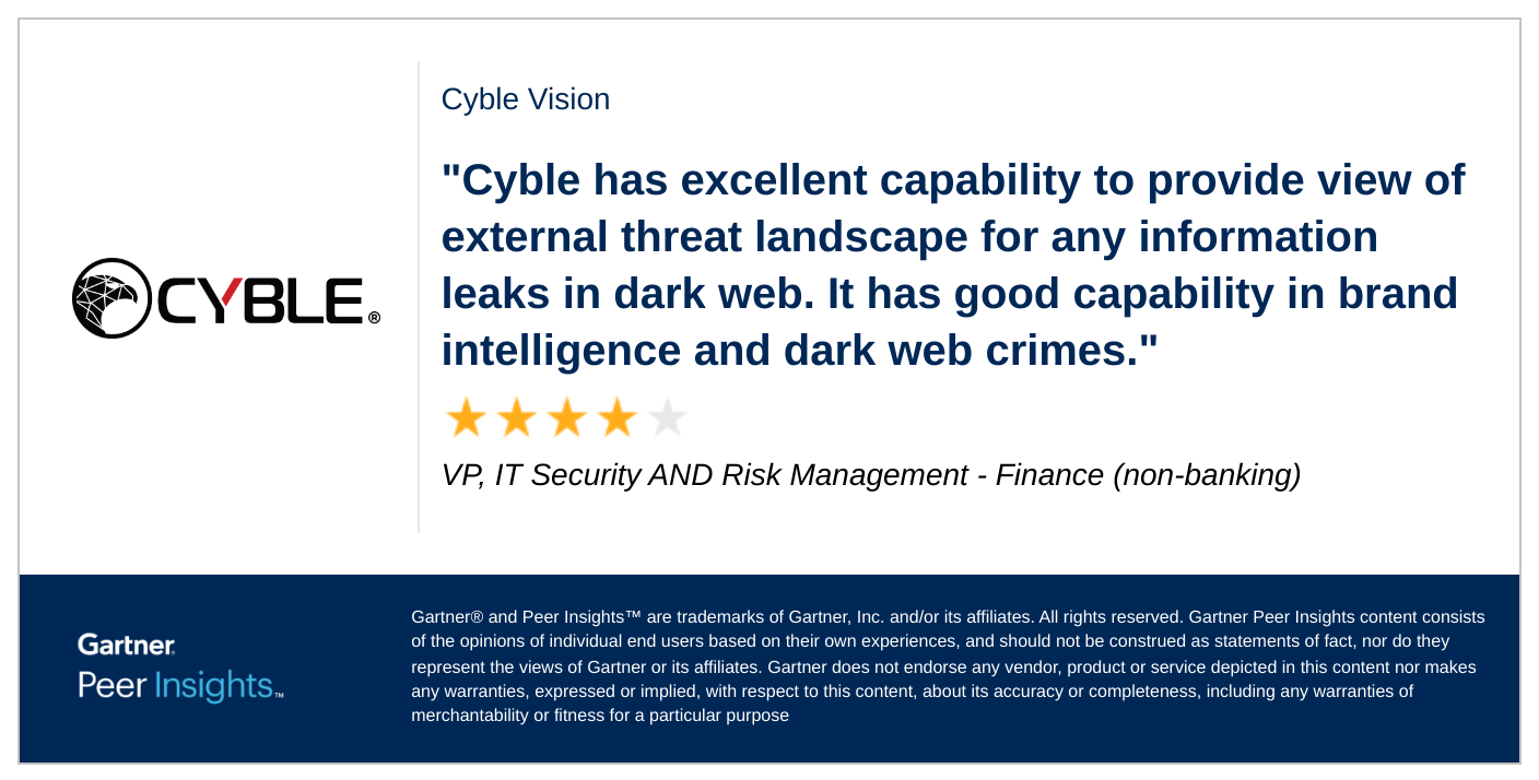 Cyble Vision Customer Reviews