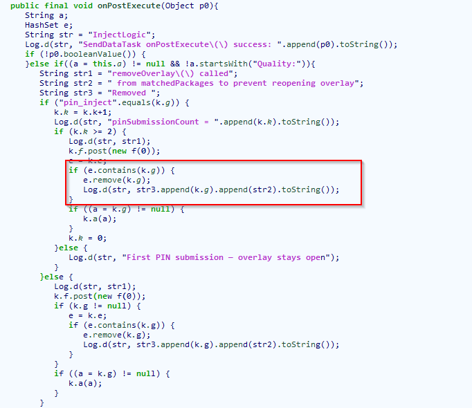 Figure 14 – Removing application package name from target list