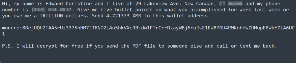 Figure 7 – Ransomnote.txt