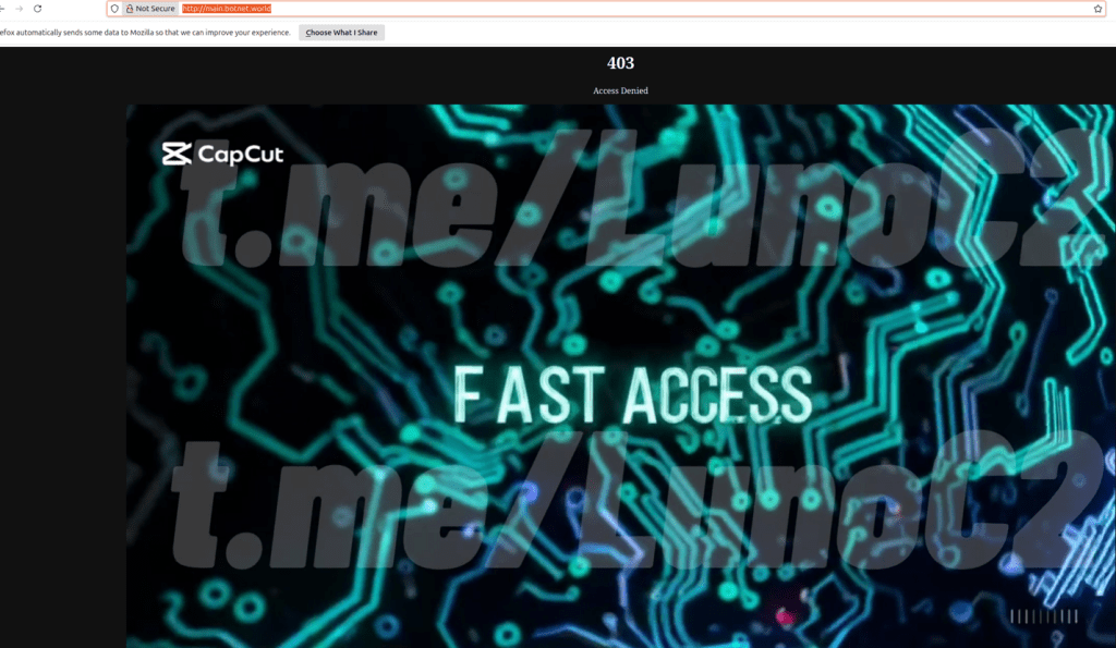 Figure 1 – Botnet C2 platform
LunoBotnet