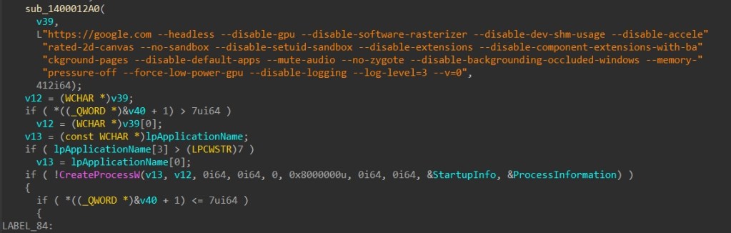Figure 9 - Starts the browser in headless mode