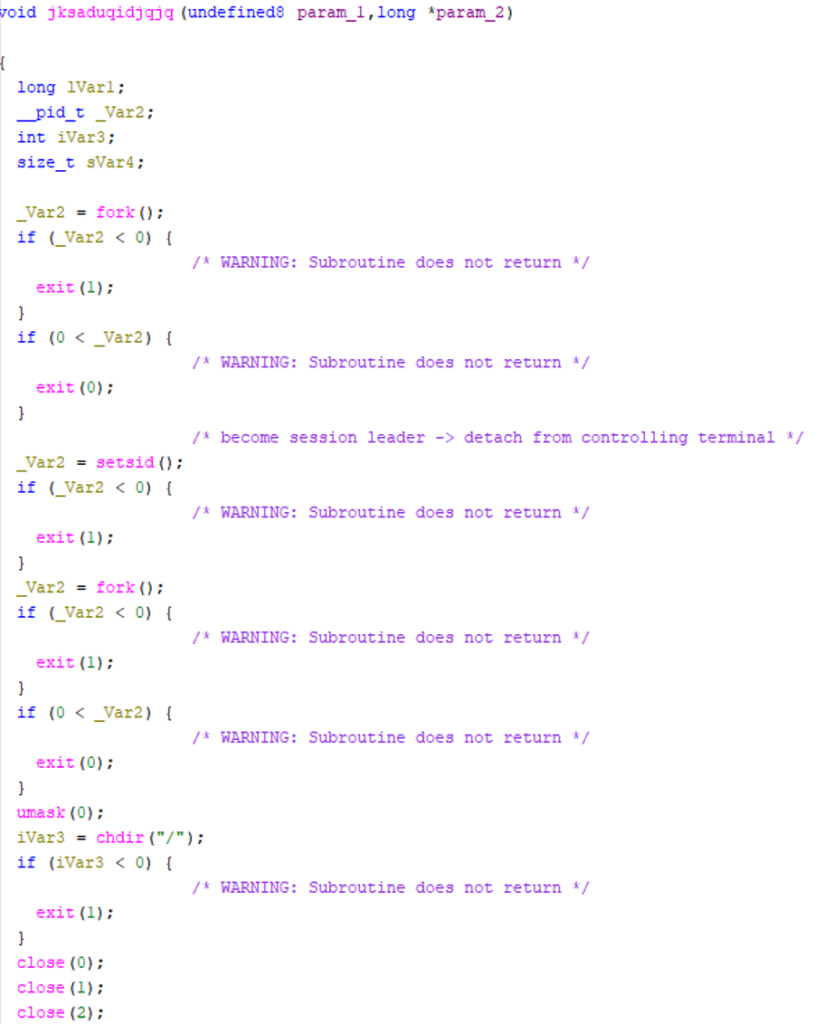 Figure 9 – Double Fork Daemonization