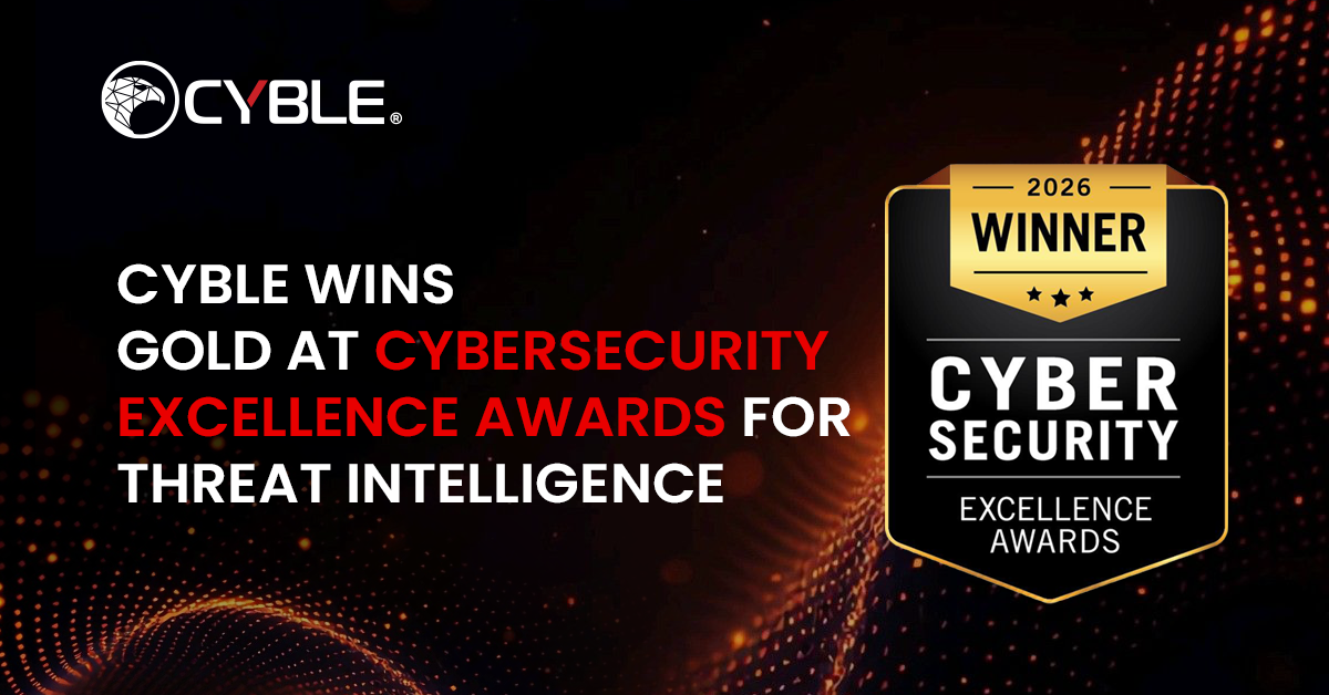 Cyble Industry Recognition 40 Cyble Wins Gold at Cybersecurity Excellence Awards for Threat Intelligence 1