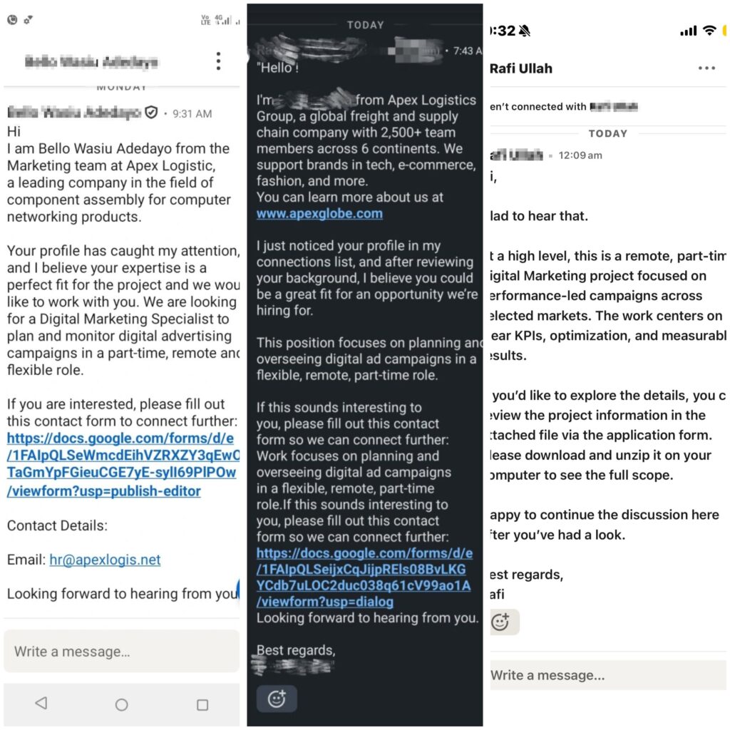 Figure 4 Personal Messages on LinkedIn