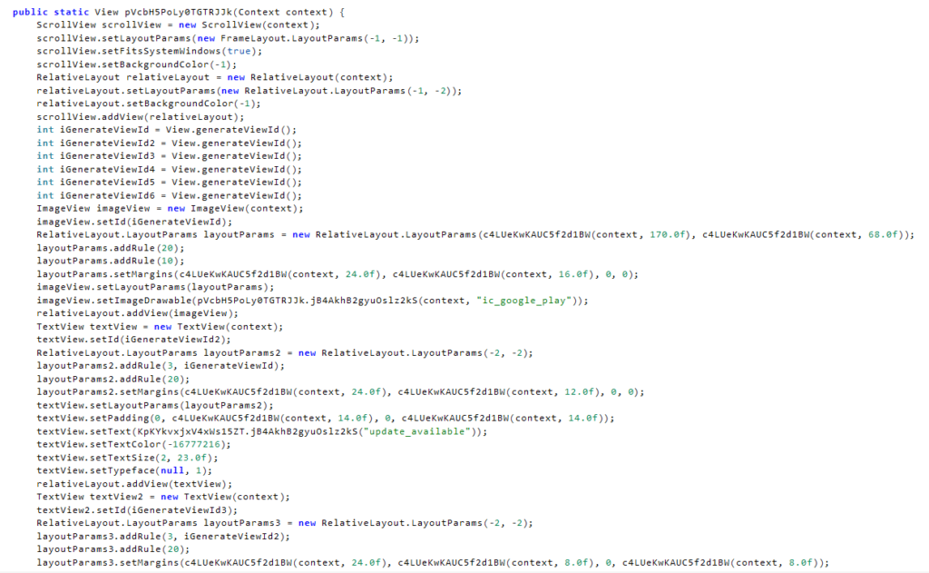 Figure 10 – Fake Google Play Update activity