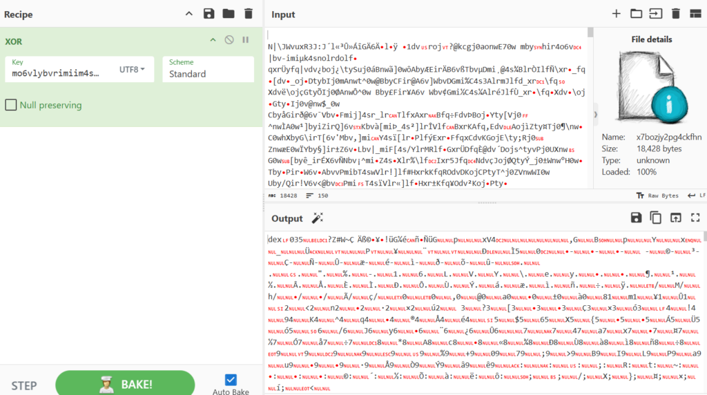 Figure 6 – Decrypted first-stage payload