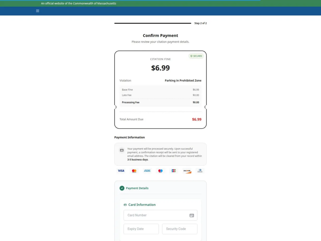 Figure 6: Payment card harvesting form (mass.gov-pulk[.]cc/rmv/c_pay.html)