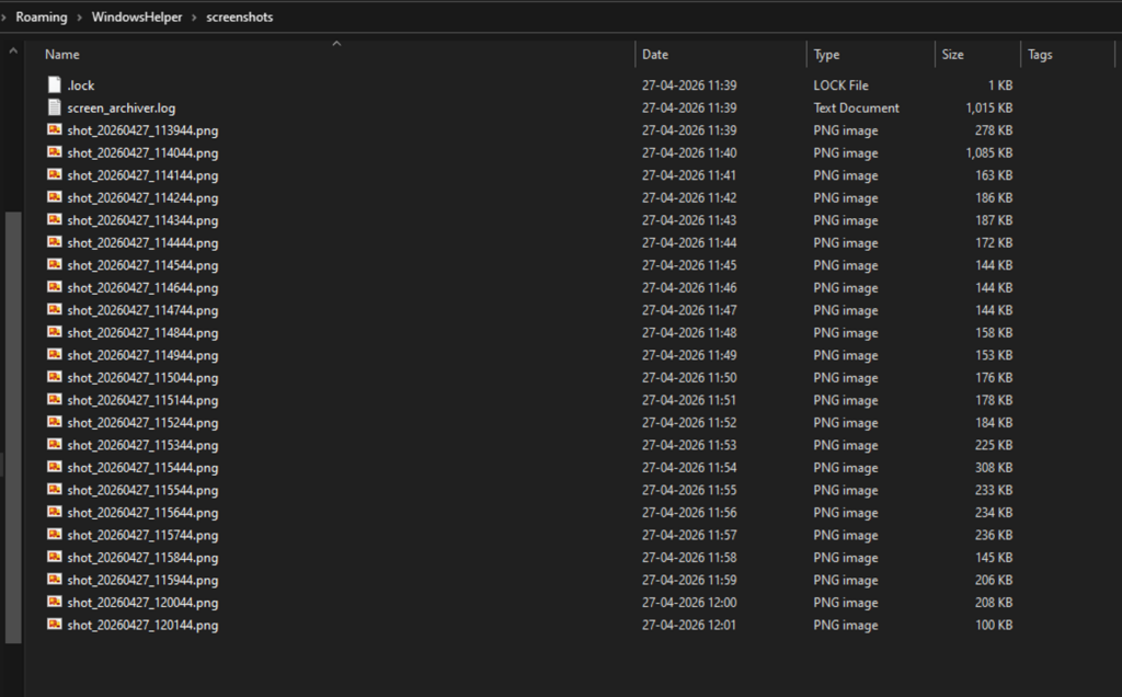 Figure 15 – PNG files screen capture