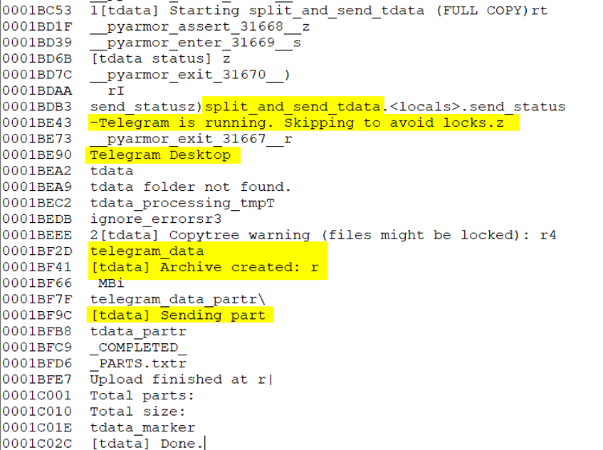 Figure 17 - Telegram data exfiltration