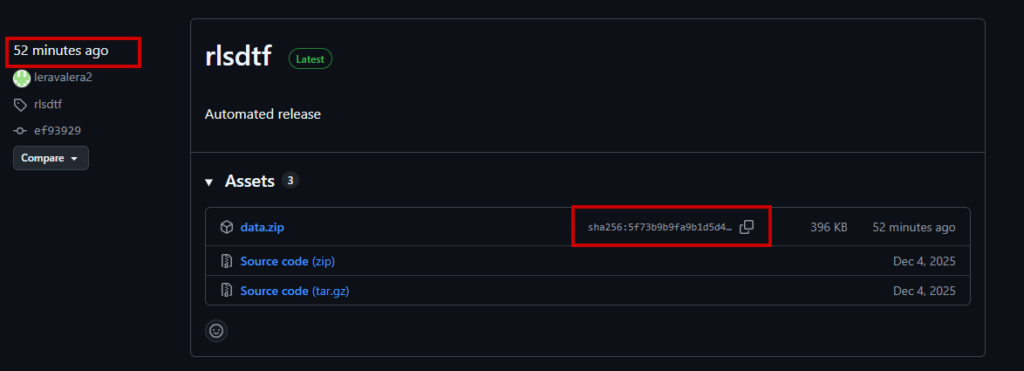 Figure 9 - Release page is active and updated