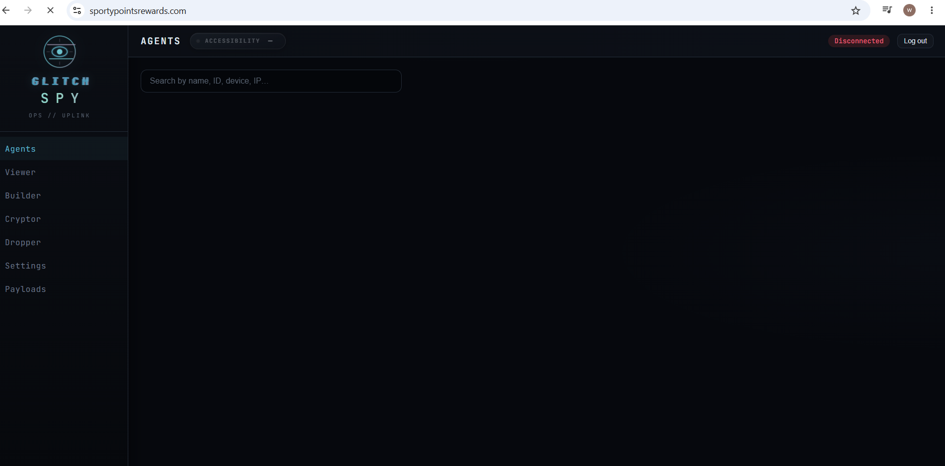 Figure 4 – Glitch SPY dashboard