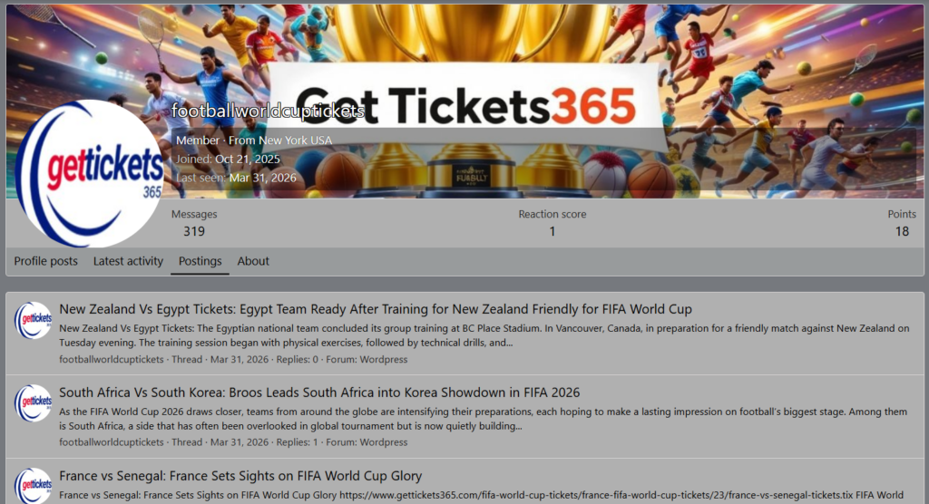 Ticket Resale Promotion Through Forum Profiles and Repeated Match Posts