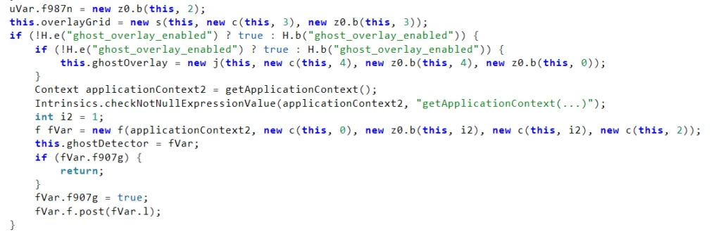 Figure 9 – Ghost overlay initialization activity
